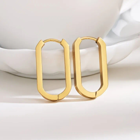 18 KT Gold Over Titanium Hoop Earrings